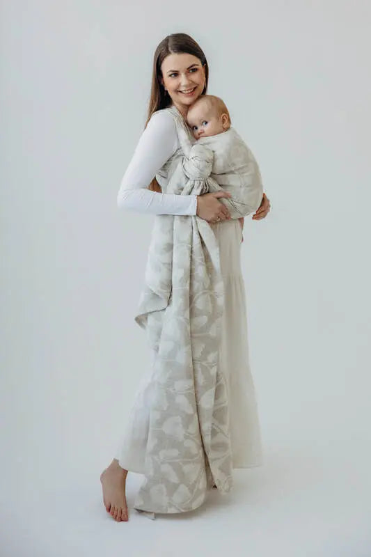 Baby Wrap, Jacquard Weave (50% cotton, 25% hemp, 25% lyocell) - VIRIDIFLORA - CONNECT - Woven Baby Size - L-Size - M-Size - S-Size - XL-Size - XS   long_woven_wraps    #