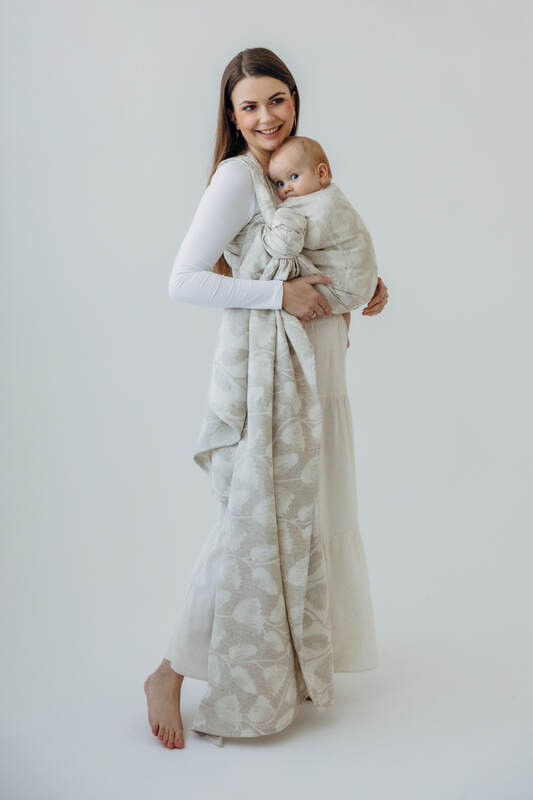 Baby Wrap, Jacquard Weave (50% cotton, 25% hemp, 25% lyocell) - VIRIDIFLORA - CONNECT (grade B) - Woven Baby Size - XS   long_woven_wraps    #