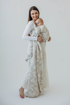 Baby Wrap, Jacquard Weave (50% cotton, 25% hemp, 25% lyocell) - VIRIDIFLORA - CONNECT (grade B) - Woven Baby Size - XS   long_woven_wraps    #