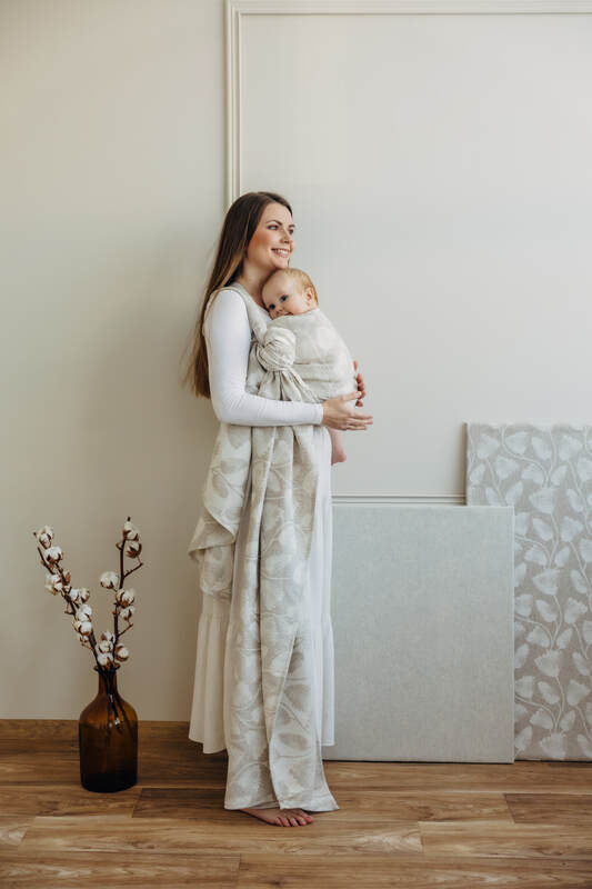 Baby Wrap, Jacquard Weave (50% cotton, 25% hemp, 25% lyocell) - VIRIDIFLORA - CONNECT (grade B) - Woven Baby Size - XS   long_woven_wraps    #