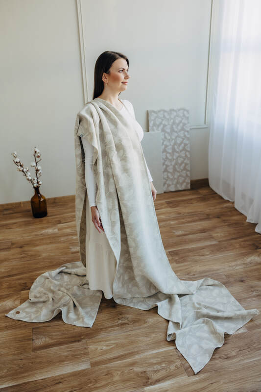 Baby Wrap, Jacquard Weave (50% cotton, 25% hemp, 25% lyocell) - VIRIDIFLORA - CONNECT (grade B) - Woven Baby Size - XS   long_woven_wraps    #