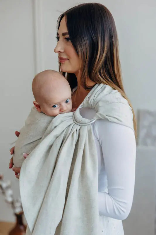 Ring Sling, Broken twill Weave (50% cotton, 25% hemp, 25% lyocell), with gathered shoulder - AIRY - standard 1.8m - Woven Baby    ring_slings    #