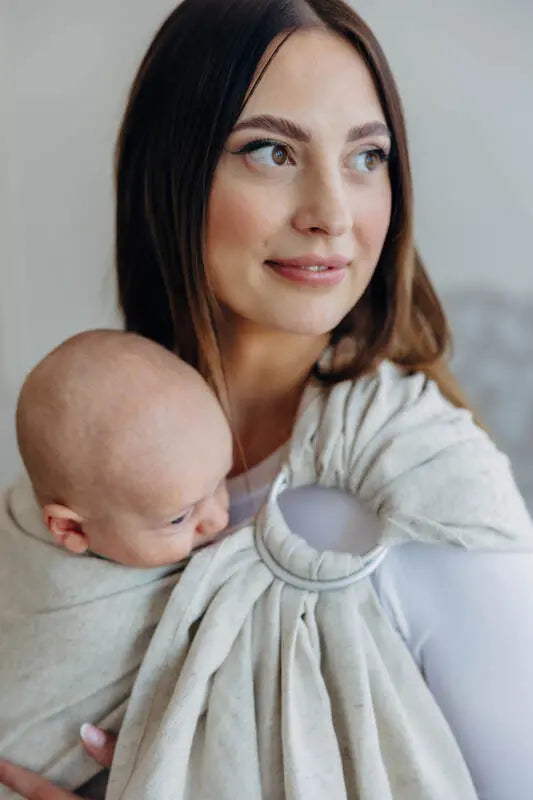 Ring Sling, Broken twill Weave (50% cotton, 25% hemp, 25% lyocell), with gathered shoulder - AIRY - standard 1.8m - Woven Baby    ring_slings    #