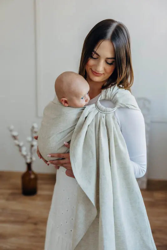 Ring Sling, Broken twill Weave (50% cotton, 25% hemp, 25% lyocell), with gathered shoulder - AIRY - standard 1.8m - Woven Baby    ring_slings    #