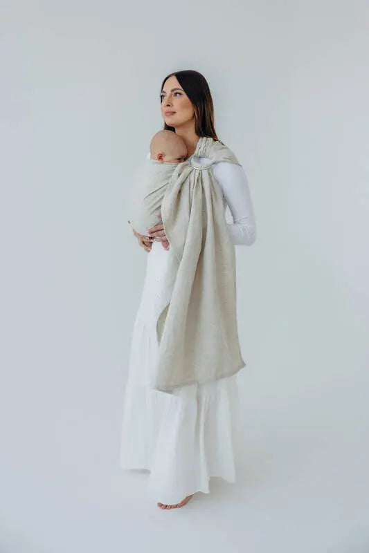 Ring Sling, Broken twill Weave (50% cotton, 25% hemp, 25% lyocell), with gathered shoulder - AIRY - standard 1.8m - Woven Baby    ring_slings    #