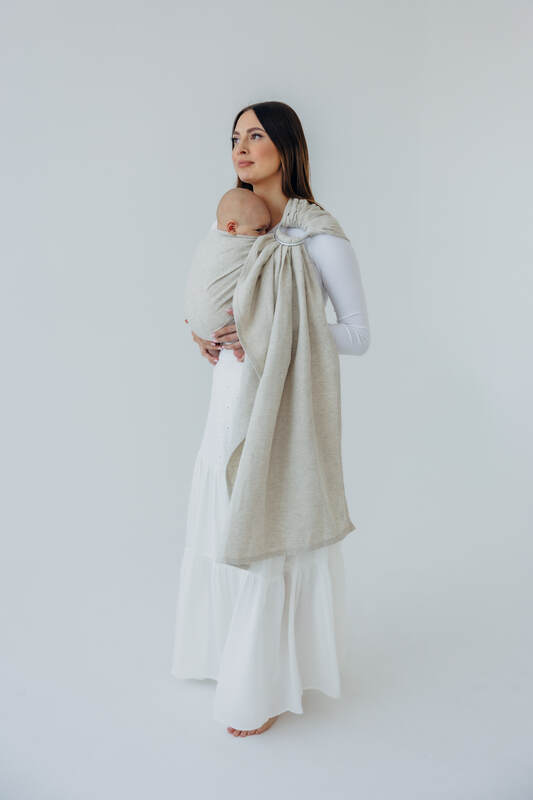 Ring Sling, Broken twill Weave (50% cotton, 25% hemp, 25% lyocell), with gathered shoulder - AIRY - standard 1.8m