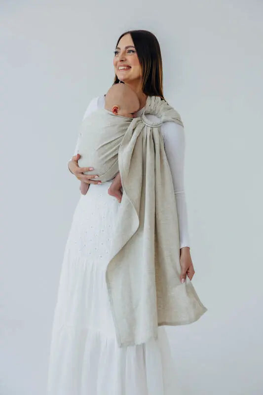 Ring Sling, Broken twill Weave (50% cotton, 25% hemp, 25% lyocell), with gathered shoulder - AIRY - standard 1.8m - Woven Baby Title - Default Title   ring_slings    #