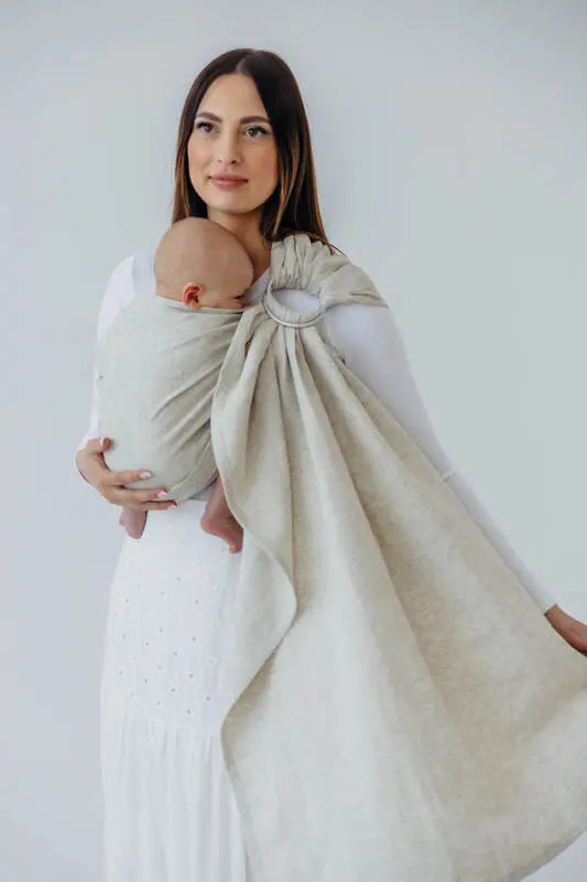 Ring Sling, Broken twill Weave (50% cotton, 25% hemp, 25% lyocell), with gathered shoulder - AIRY - standard 1.8m - Woven Baby Title - Default Title   ring_slings    #