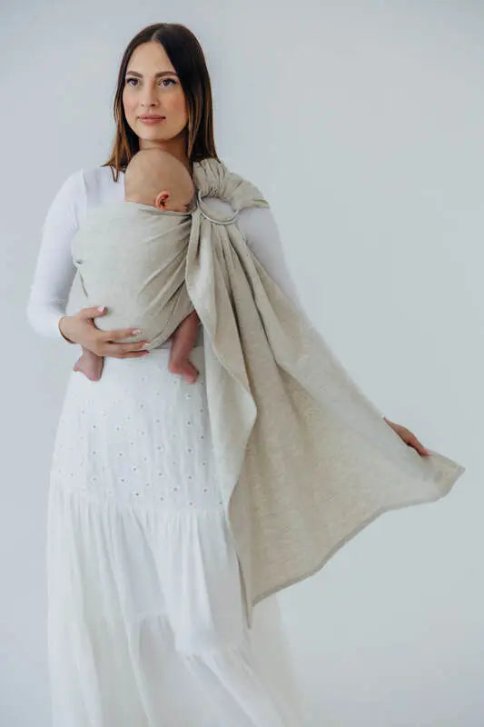 Ring Sling, Broken twill Weave (50% cotton, 25% hemp, 25% lyocell), with gathered shoulder - AIRY - standard 1.8m - Woven Baby Title - Default Title   ring_slings    #