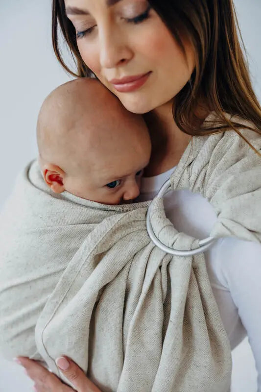 Ring Sling, Broken twill Weave (50% cotton, 25% hemp, 25% lyocell), with gathered shoulder - AIRY - standard 1.8m - Woven Baby    ring_slings    #