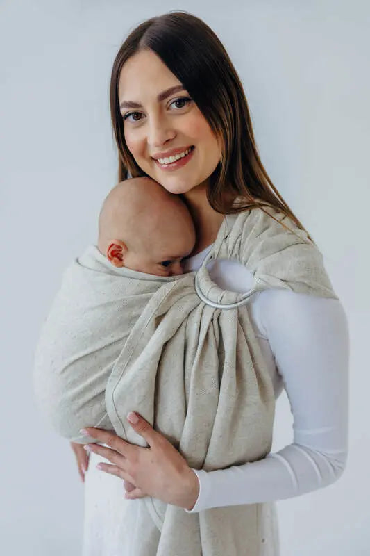 Ring Sling, Broken twill Weave (50% cotton, 25% hemp, 25% lyocell), with gathered shoulder - AIRY - standard 1.8m - Woven Baby    ring_slings    #