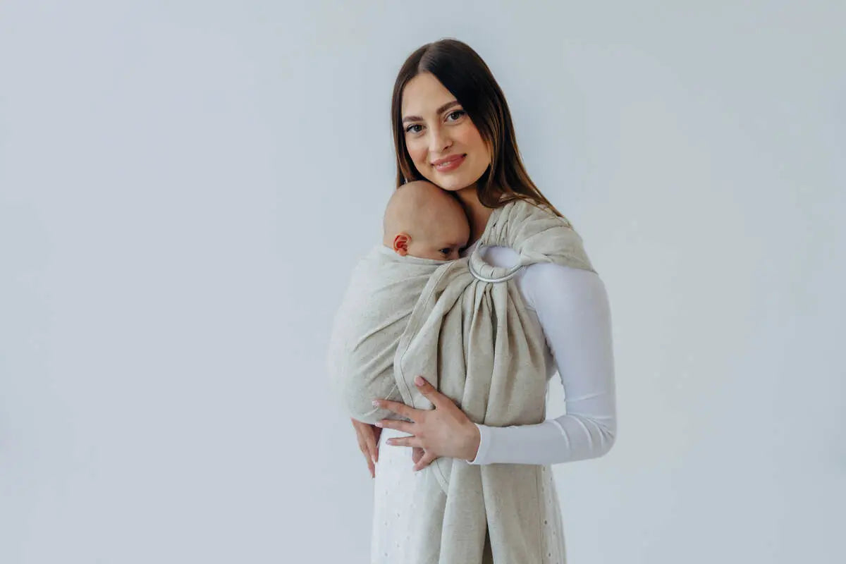 Ring Sling, Broken twill Weave (50% cotton, 25% hemp, 25% lyocell), with gathered shoulder - AIRY - standard 1.8m - Woven Baby    ring_slings    #