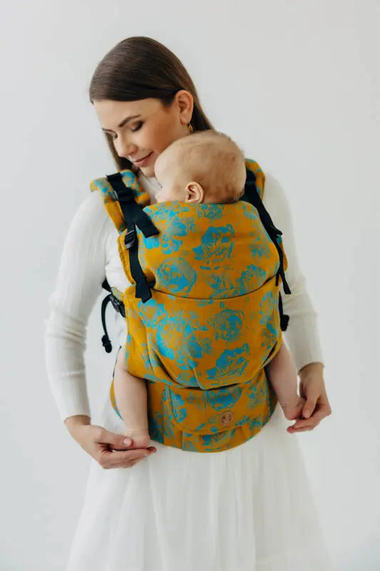 LennyUpGrade PRO Carrier, jacquard weave 100% cotton - RETRO'N'ROSES - ROSARIUM - Woven Baby Standard   lenny_upgrade_pro    #