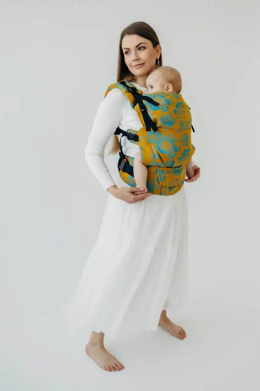 LennyUpGrade PRO Carrier, jacquard weave 100% cotton - RETRO'N'ROSES - ROSARIUM - Woven Baby Standard   lenny_upgrade_pro    #