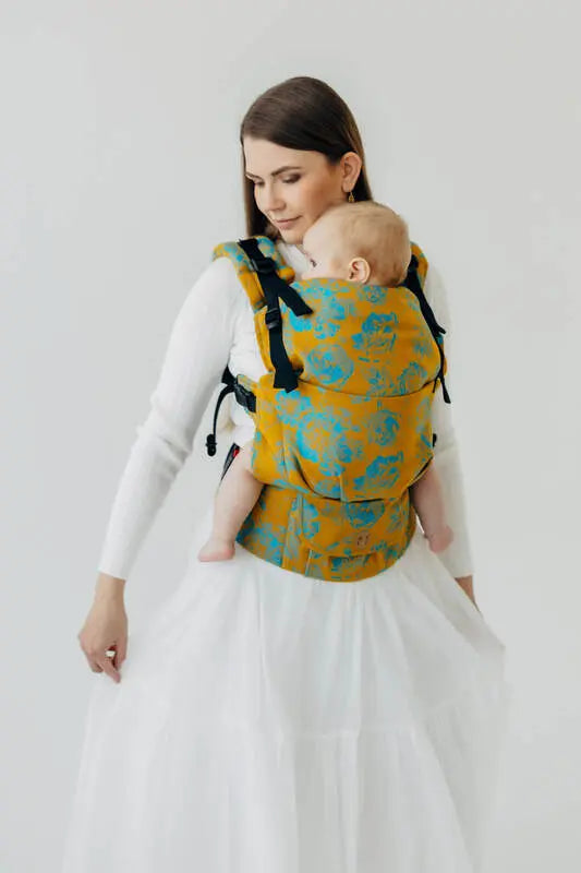 LennyUpGrade PRO Carrier, jacquard weave 100% cotton - RETRO'N'ROSES - ROSARIUM - Woven Baby Standard   lenny_upgrade_pro    #