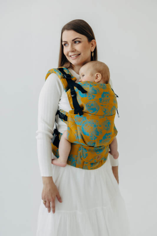 LennyUpGrade PRO Carrier, jacquard weave 100% cotton - RETRO'N'ROSES - ROSARIUM