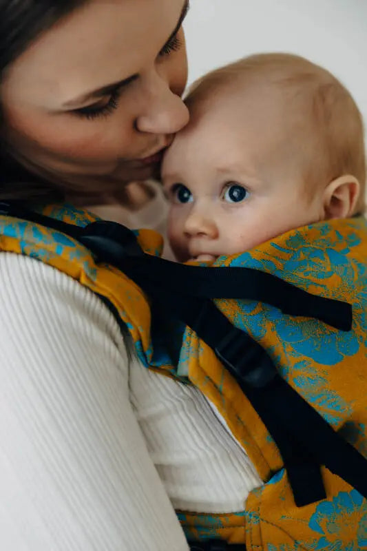 LennyUpGrade PRO Carrier, jacquard weave 100% cotton - RETRO'N'ROSES - ROSARIUM - Woven Baby Standard   lenny_upgrade_pro    #