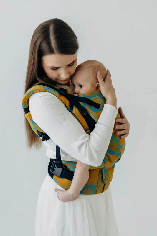 LennyUpGrade PRO Carrier, jacquard weave 100% cotton - RETRO'N'ROSES - ROSARIUM - Woven Baby Standard   lenny_upgrade_pro    #