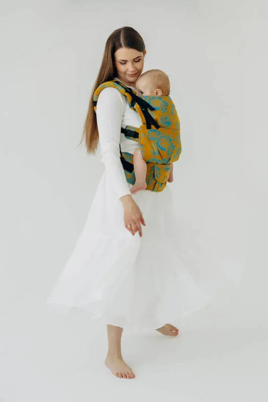 LennyUpGrade PRO Carrier, jacquard weave 100% cotton - RETRO'N'ROSES - ROSARIUM - Woven Baby Standard   lenny_upgrade_pro    #
