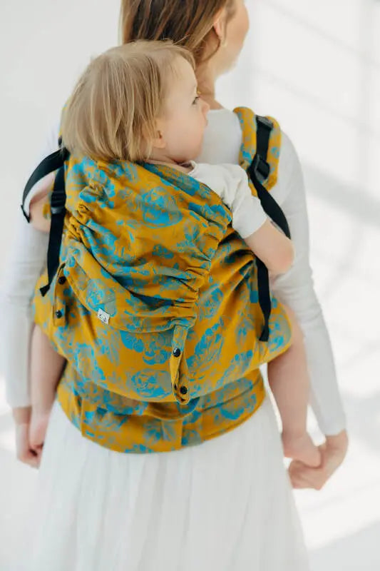 LennyPreschool Carrier, jacquard weave (100% cotton) - RETRO'N'ROSES - ROSARIUM - Woven Baby Preschool   lenny_preschool    #
