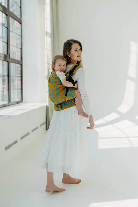 LennyPreschool Carrier, jacquard weave (100% cotton) - RETRO'N'ROSES - ROSARIUM - Woven Baby Preschool   lenny_preschool    #