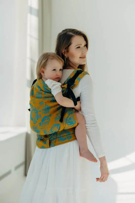 LennyPreschool Carrier, jacquard weave (100% cotton) - RETRO'N'ROSES - ROSARIUM - Woven Baby Preschool   lenny_preschool    #