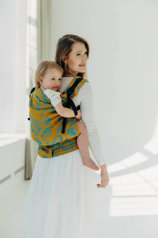 LennyPreschool Carrier, jacquard weave (100% cotton) - RETRO'N'ROSES - ROSARIUM - Woven Baby Size - Preschool   lenny_preschool    #