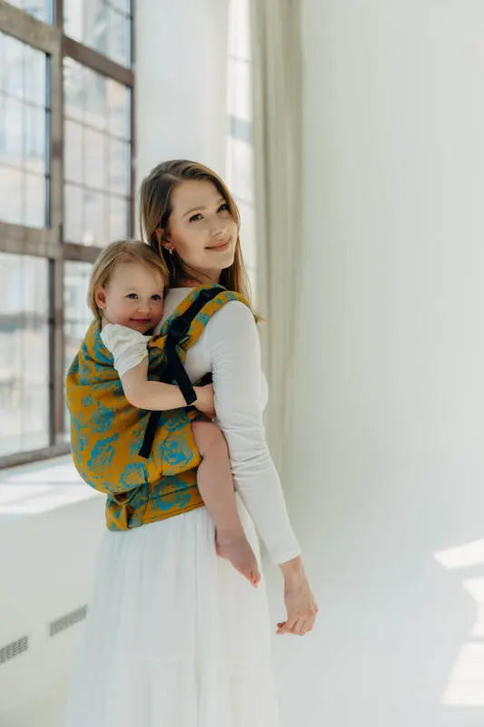 LennyPreschool Carrier, jacquard weave (100% cotton) - RETRO'N'ROSES - ROSARIUM - Woven Baby Size - Preschool   lenny_preschool    #