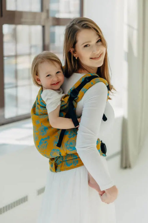 LennyPreschool Carrier, jacquard weave (100% cotton) - RETRO'N'ROSES - ROSARIUM - Woven Baby Preschool   lenny_preschool    #