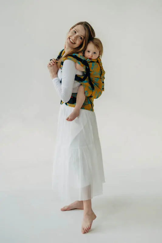LennyPreschool Carrier, jacquard weave (100% cotton) - RETRO'N'ROSES - ROSARIUM - Woven Baby Size - Preschool   lenny_preschool    #