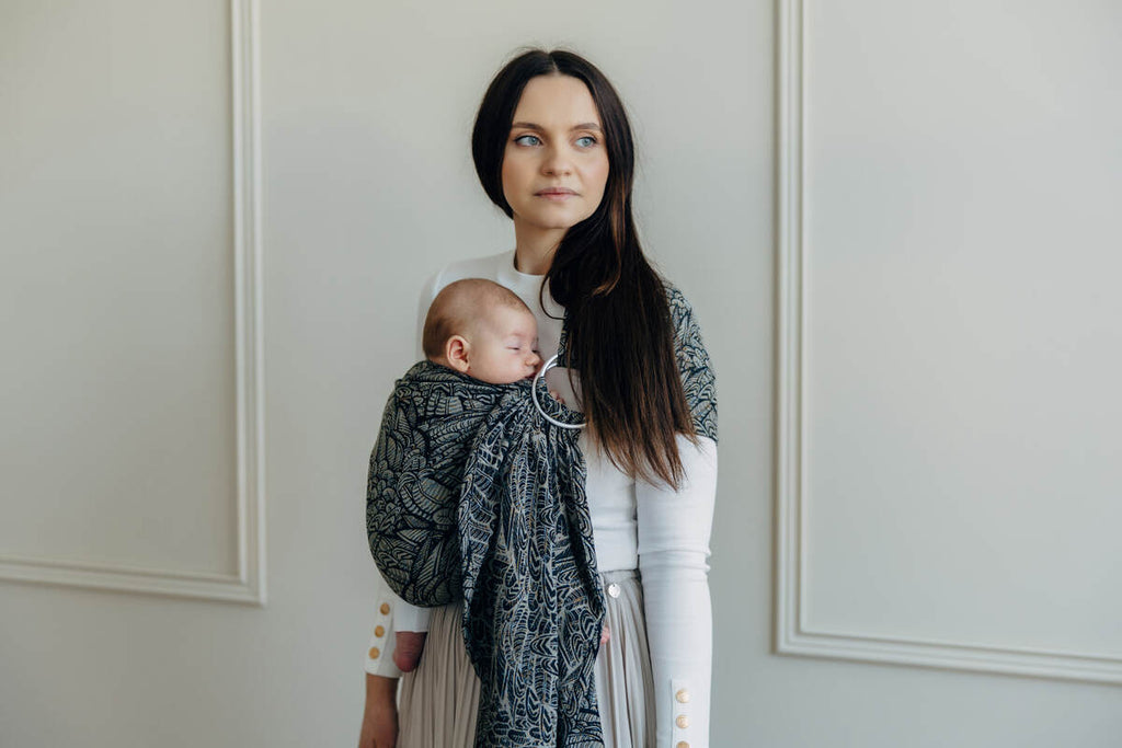 Ring Sling, Jacquard Weave (100% cotton), with gathered shoulder - WILD SOUL - COCOON - standard 1.8m - Woven Baby    ring_slings    #