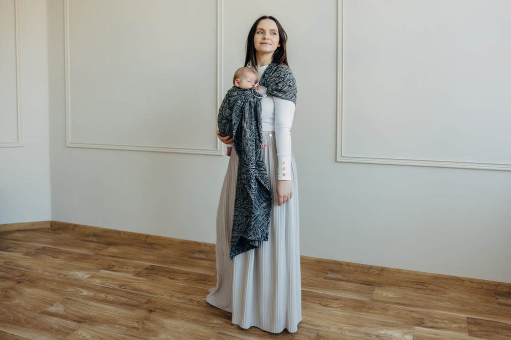 Ring Sling, Jacquard Weave (100% cotton), with gathered shoulder - WILD SOUL - COCOON - standard 1.8m - Woven Baby    ring_slings    #