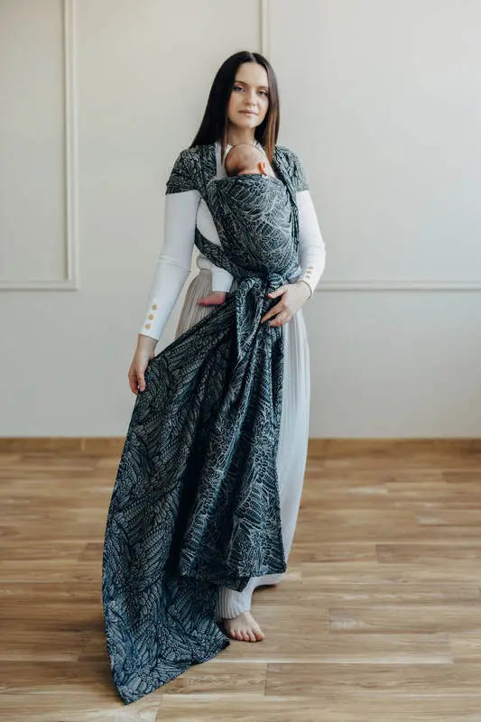 Baby Wrap, Jacquard Weave (100% cotton) - WILD SOUL - COCOON - Woven Baby Size - L-Size - M-Size - S-Size - XL-Size - XS   long_woven_wraps    #
