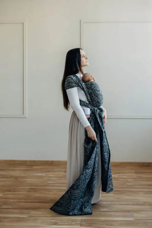 Baby Wrap, Jacquard Weave (100% cotton) - WILD SOUL - COCOON - Woven Baby Size - L-Size - M-Size - S-Size - XL-Size - XS   long_woven_wraps    #