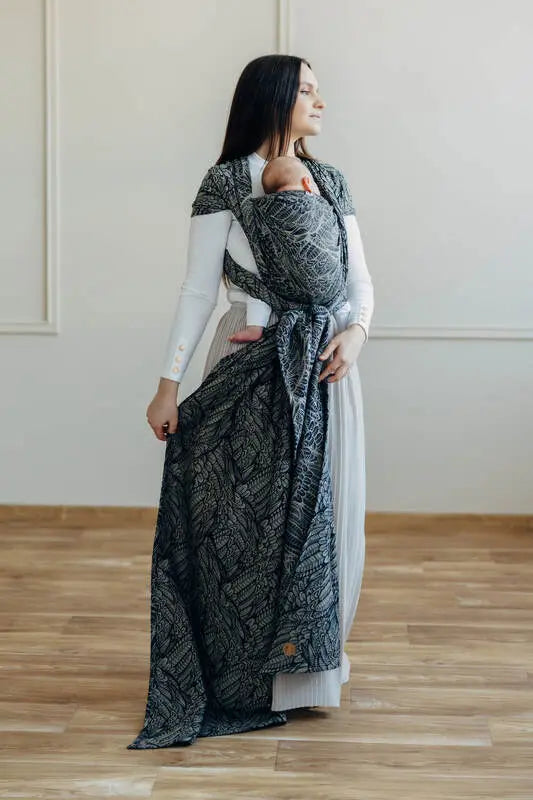 Baby Wrap, Jacquard Weave (100% cotton) - WILD SOUL - COCOON - Woven Baby Size - L-Size - M-Size - S-Size - XL-Size - XS   long_woven_wraps    #