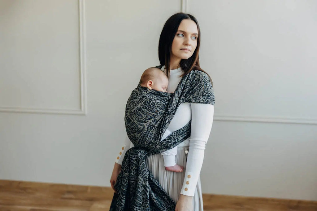 Baby Wrap, Jacquard Weave (100% cotton) - WILD SOUL - COCOON - Woven Baby Size - L-Size - M-Size - S-Size - XL-Size - XS   long_woven_wraps    #