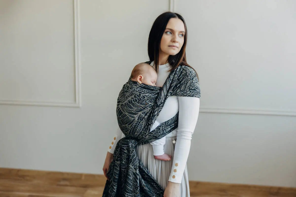 Baby Wrap, Jacquard Weave (100% cotton) - WILD SOUL - COCOON - Woven Baby Size - L-Size - M-Size - S-Size - XL-Size - XS   long_woven_wraps    #