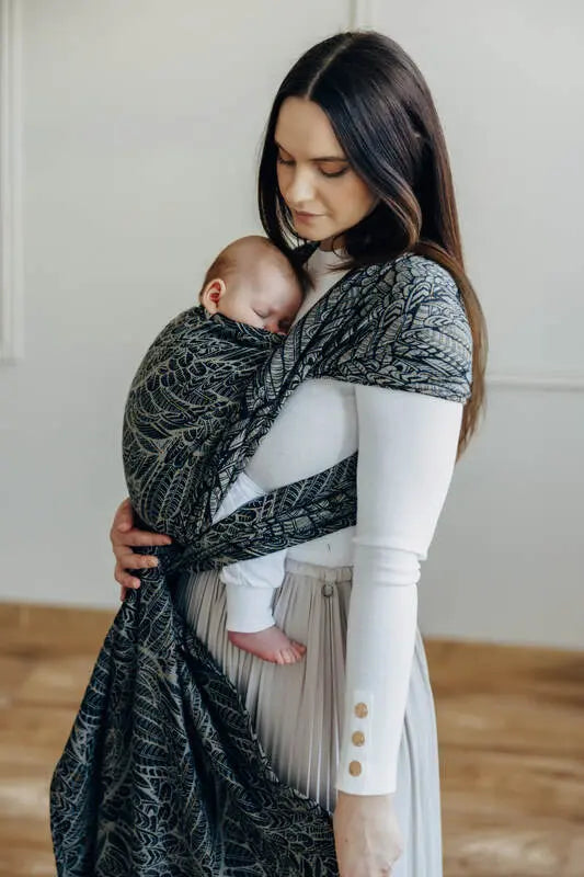 Baby Wrap, Jacquard Weave (100% cotton) - WILD SOUL - COCOON - Woven Baby Size - L-Size - M-Size - S-Size - XL-Size - XS   long_woven_wraps    #