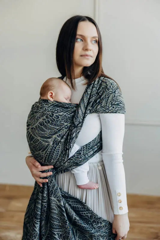 Baby Wrap, Jacquard Weave (100% cotton) - WILD SOUL - COCOON - Woven Baby Size - L-Size - M-Size - S-Size - XL-Size - XS   long_woven_wraps    #