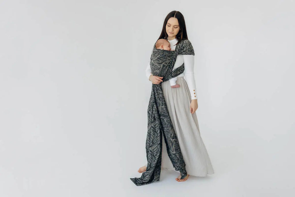 Baby Wrap, Jacquard Weave (100% cotton) - WILD SOUL - COCOON - Woven Baby Size - L-Size - M-Size - S-Size - XL-Size - XS   long_woven_wraps    #