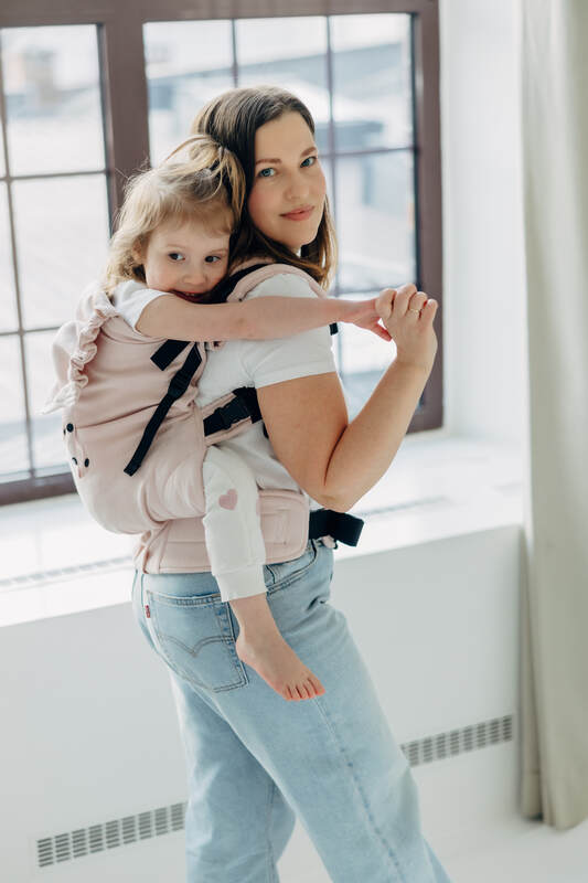LennyPreschool Carrier, broken - twill weave (50% cotton, 50% bamboo viscose) - MARSHMALLOW