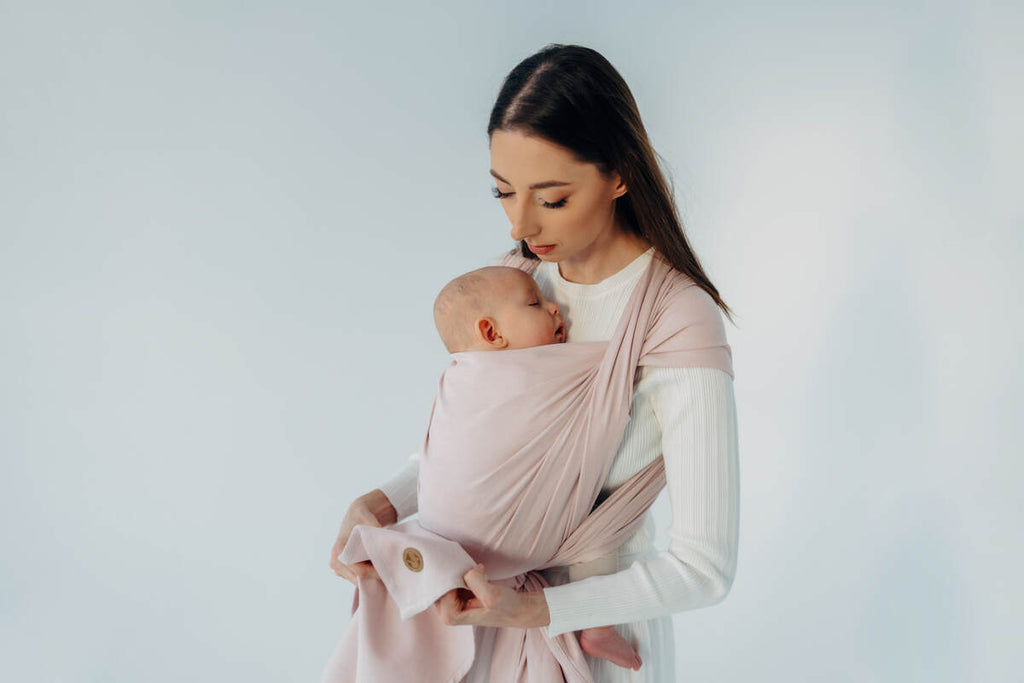 Baby Sling, Broken Twill Weave, (50% cotton, 50% bamboo viscose) - MARSHMALLOW (grade B) - Woven Baby M - 6   long_woven_wraps    #