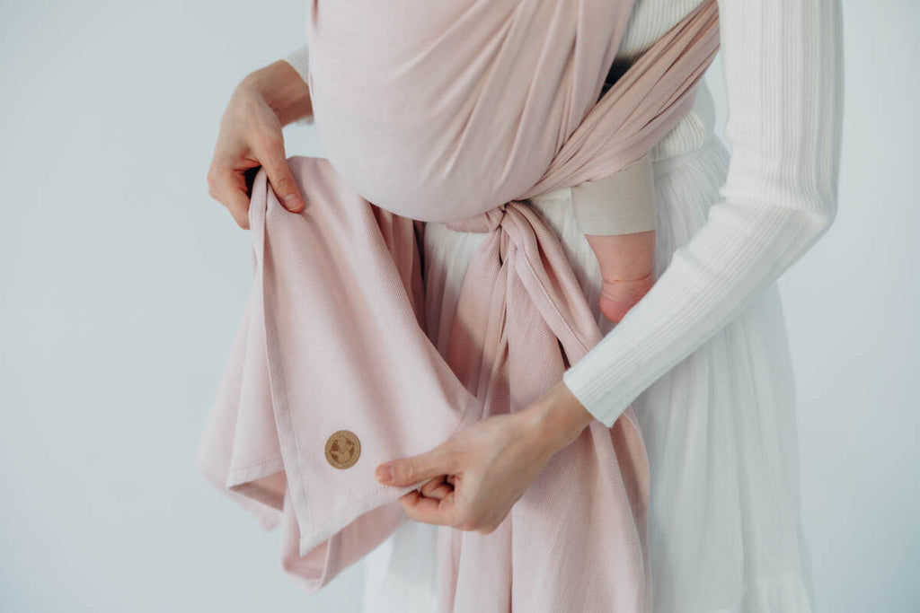 Baby Sling, Broken Twill Weave, (50% cotton, 50% bamboo viscose) - MARSHMALLOW (grade B) - Woven Baby M - 6   long_woven_wraps    #
