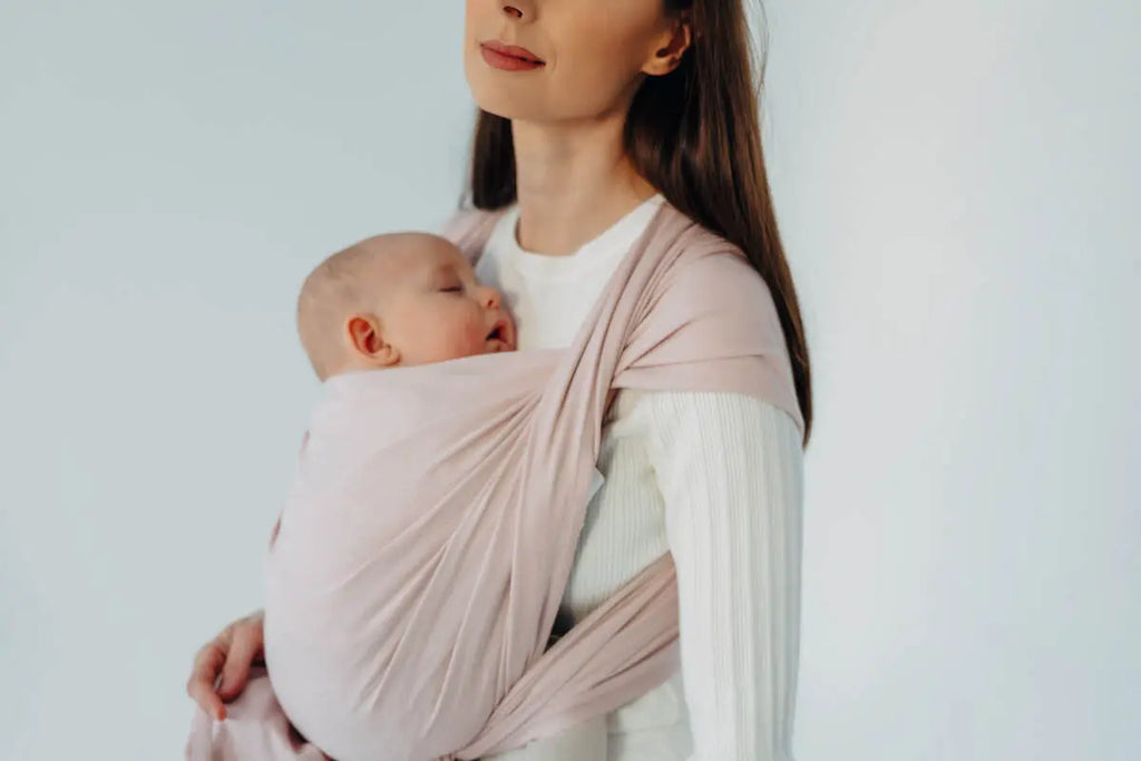 Baby Sling, Broken Twill Weave, (50% cotton, 50% bamboo viscose) - MARSHMALLOW - Woven Baby XS - 4   long_woven_wraps    #