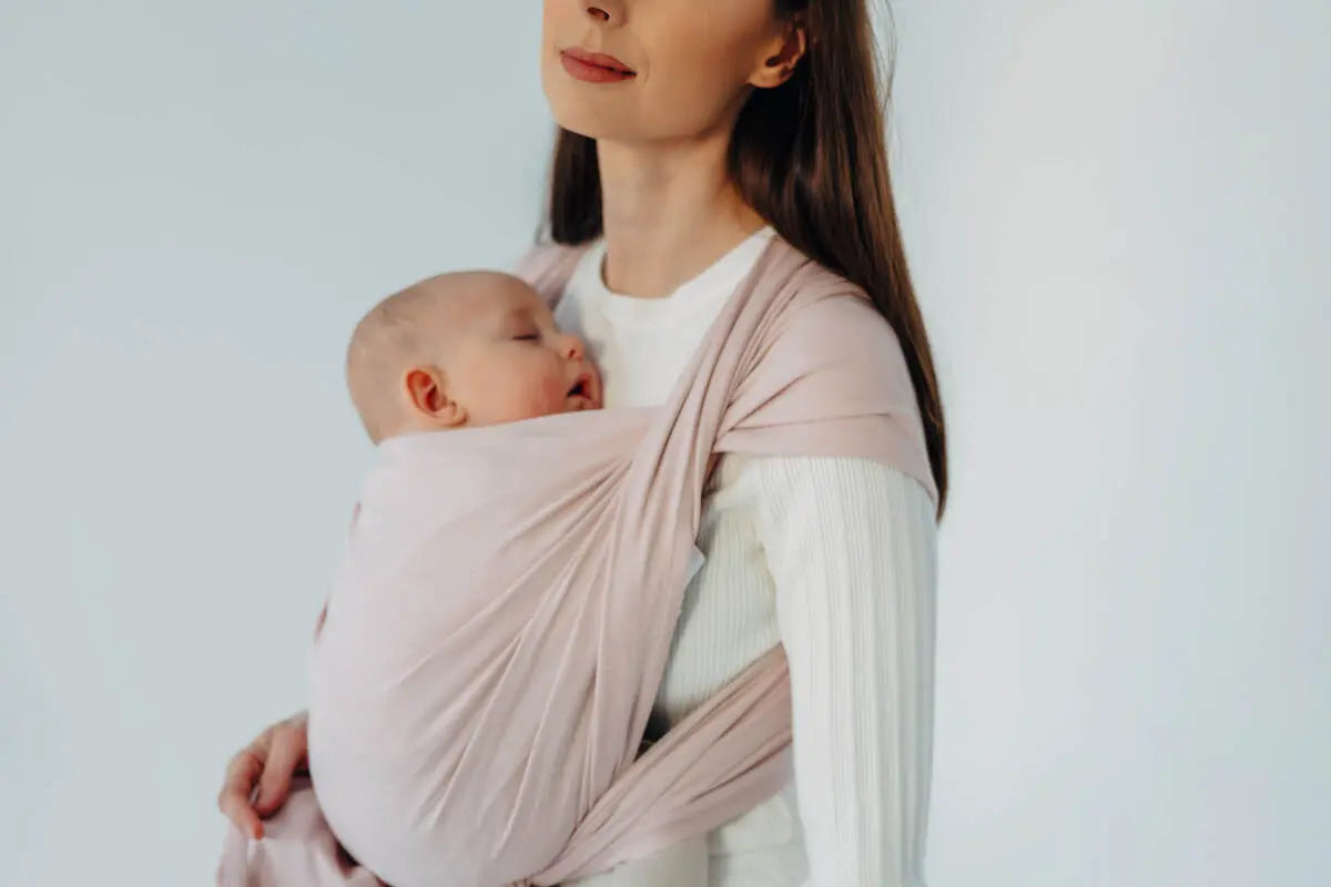 Baby Sling, Broken Twill Weave, (50% cotton, 50% bamboo viscose) - MARSHMALLOW - Woven Baby XS - 4   long_woven_wraps    #