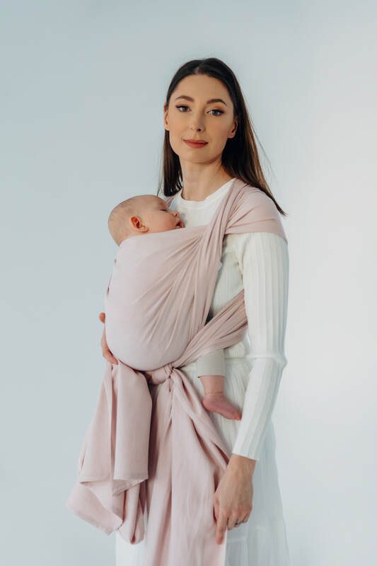 Baby Sling, Broken Twill Weave, (50% cotton, 50% bamboo viscose) - MARSHMALLOW (grade B) - Woven Baby M - 6   long_woven_wraps    #
