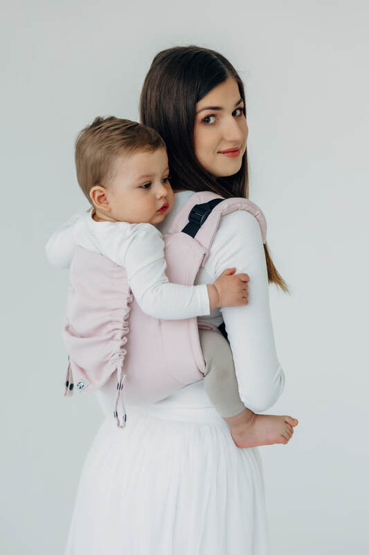 Lenny Buckle Onbuhimo PRO baby carrier, broken-twill weave (50% cotton, 50% bamboo viscose) - MARSHMALLOW