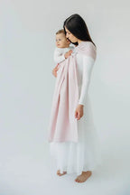 Ring Sling, Broken twill Weave (50% cotton, 50% bamboo viscose), with gathered shoulder - MARSHMALLOW - standard 1.8m (grade B) - Woven Baby    ring_slings    #