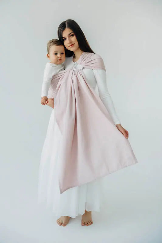 Ring Sling, Broken twill Weave (50% cotton, 50% bamboo viscose), with gathered shoulder - MARSHMALLOW - standard 1.8m (grade B) - Woven Baby Title - Default Title   ring_slings    #