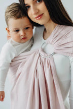 Ring Sling, Broken twill Weave (50% cotton, 50% bamboo viscose), with gathered shoulder - MARSHMALLOW - standard 1.8m - Woven Baby    ring_slings    #